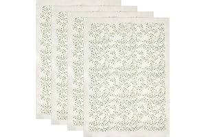 BENECREAT 4Pcs Vines Underglaze Paper Transfer, 21x15inch Plants Leaf Transfer Paper, Dark Sea Green Ceramic Decals for Handm