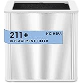 211+ Filter Replacement Compatible with Blue Pure 211+ and 211+ Auto Air Purifier, 2-Stage Filtration System of H13 True Filter & Activated Carbon Filter, 1 Pack