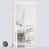 SMALUCK Magnetic Door Screen 80x200 cm White Heavy Duty Fly Mesh with Magnets