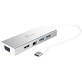 j5create USB 3.0 Hub with HDMI, VGA, RJ45 Gigabit Ethernet, 2 USB 3.1 | High Speed Data Transfer Adapter for Mac, Windows, Desktop PC - Supports Up to 2K Resolution (JUD380)