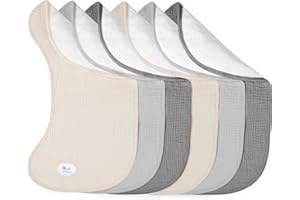 LULU MOON lulumoon Muslin Burp Cloths for Babies: 100% Soft Cotton Large Burping Cloths - Neutral Baby Burp Rags for Boy and Girl - Absorbent Burp Cloth for Spit-Ups 6 Pack