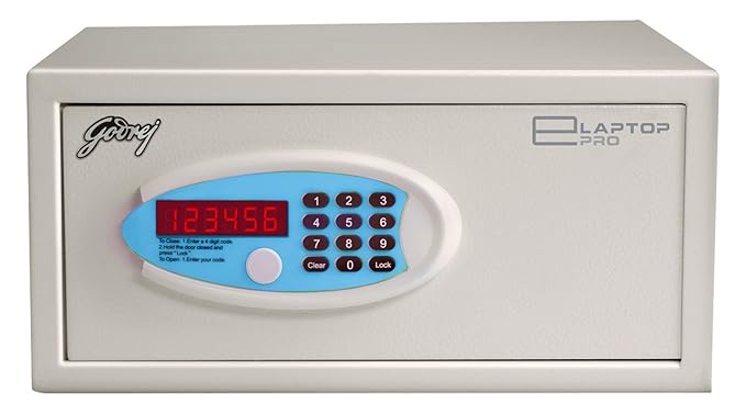 Godrej E-Laptop Pro Electronic Safe (Ivory, Powder Coated Finish)