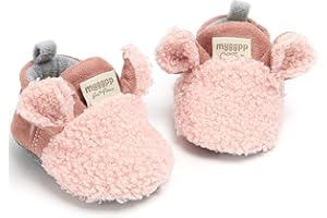 RVROVIC Baby Boys Girls Cozy Fleece Boots with Non Skid Bottom Warm Winter Socks Slippers