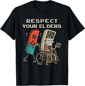 Respect Your Elders Retro Gaming Funny Gamer Controller 80s T-Shirt