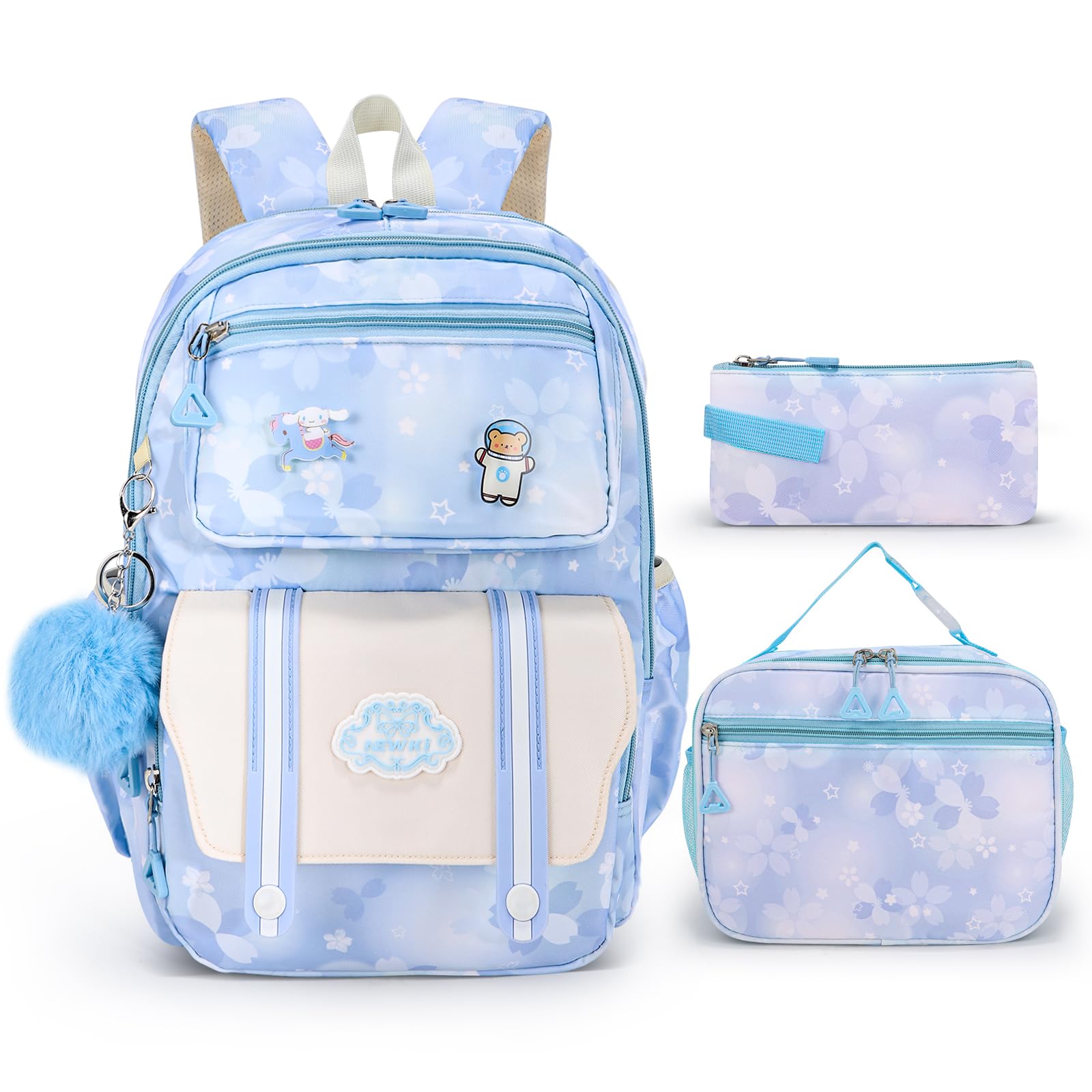 Photo 1 of (used) quvup Girls Backpack,Cute Print School Kids Backpack with Insulated Lunch Box Pen Case Set,Kindergarten Elementary School
