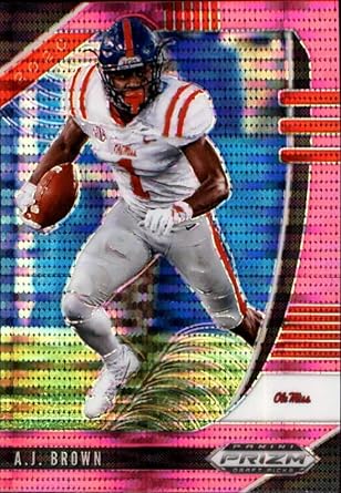 Amazon Com 2020 Panini Prizm Draft Prizms Pink Pulsar 1 A J Brown Ole Miss Rebels Football Trading Card Collectibles Fine Art