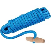 PR-20 Tree Pruner Rope Replacement, for Jameson Fiscar Big Mouth Manual Pole Saw &amp; Tree Pruner,20 feet Long with a 5/16 inch Diameter(with Wooden Handle)