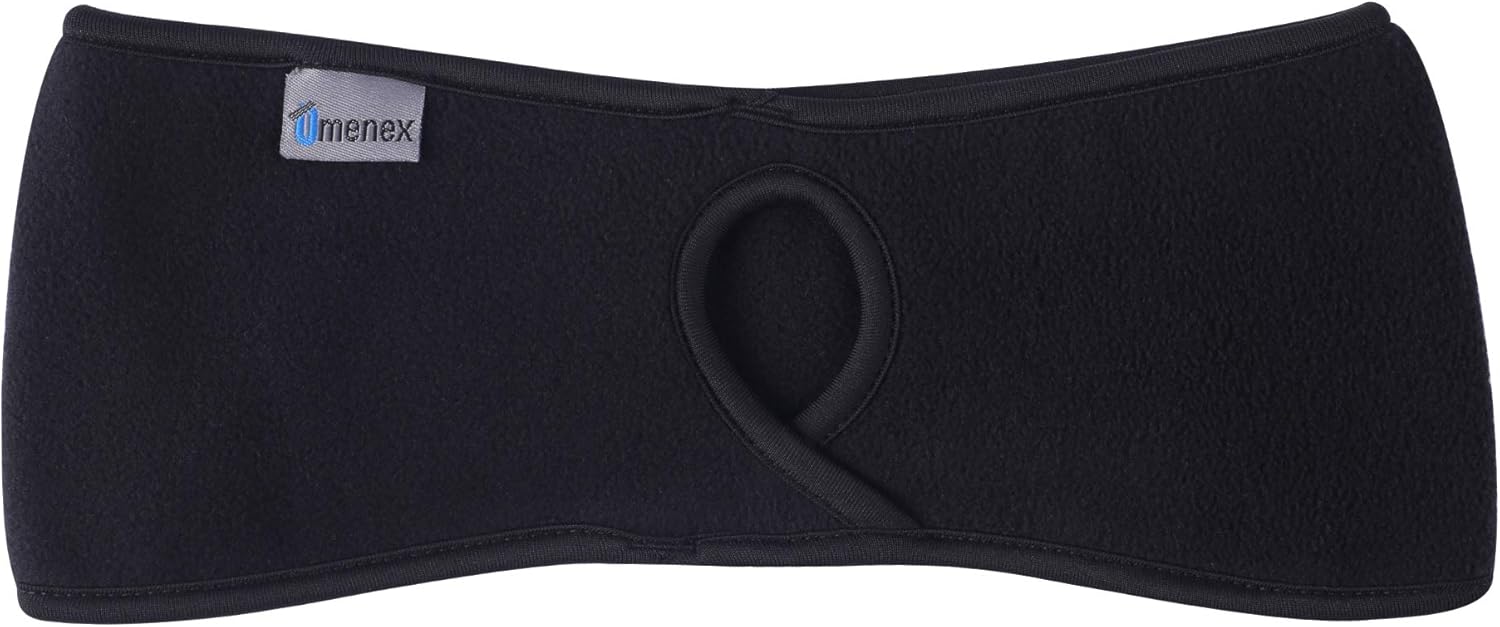 Omenex Winter Headbands Ear Warmers for Women-Double Layer More Thicker Fleece Earband Winter Ear Warmer in Cold Weather Running, Ski, Jogging and Others Winter Sports/Works (Ponytail Black) : Clothing
