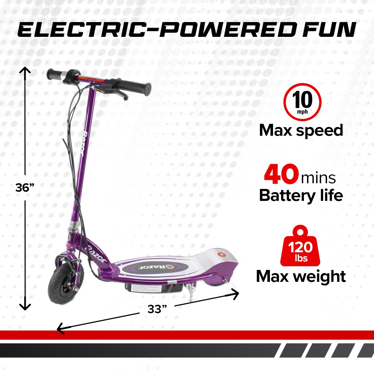 Razor Power Core E100 Electric Scooter w/Hand Operated Front Brake