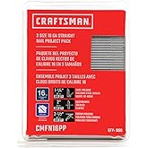 CRAFTSMAN Finish Nails, 16GA Straight Project Pack (CMFN16PP)