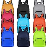 Sherr 10 Pack 17" Classic Backpacks in Bulk Foldable Lightweight Back Packs Basic Assorted Colorful Classic bags for Travel (Mixed Color)