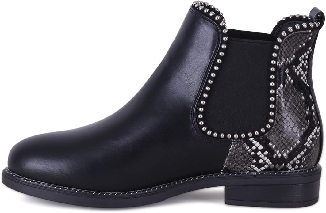 TIHOO Womens Pointed Snakeskin Booties