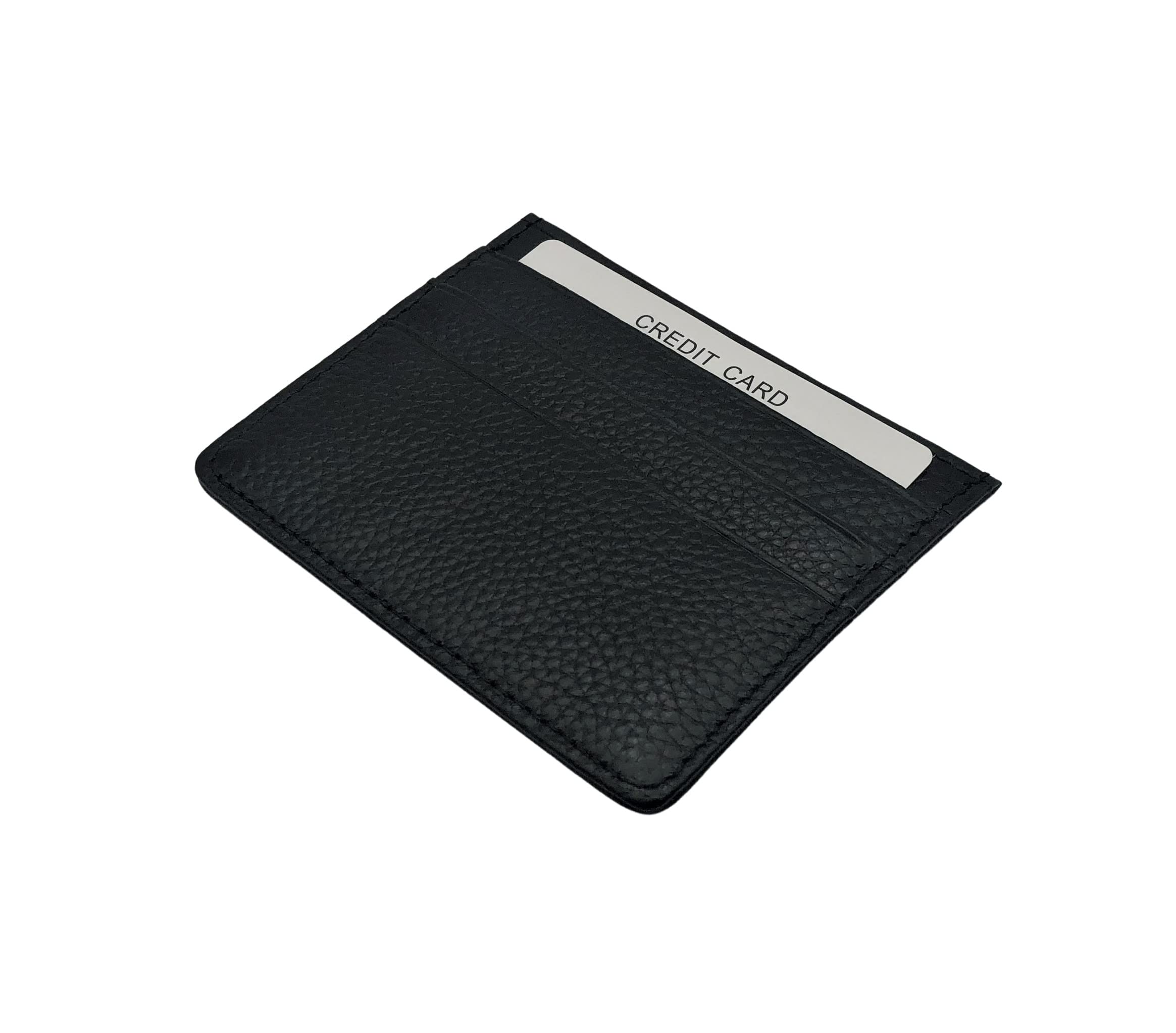 Mayfield Genuine Leather Card Holder – Black, Signal Blocking, RFID Blocking, Slim, Unisex, Credit Card Holder, Wallet, Thin, 6 Cards Plus Cash Slots, Minimalist, Contactless Card Protector, Durable…