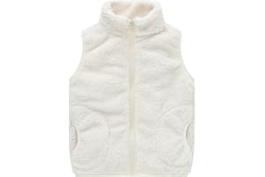 AIWUHE Toddler Boys Girls Fleece Vest Kids Polar Fleece Zipper Jacket Sleevless Fall Winter Warm Outerwear With Pockets 2-6Y