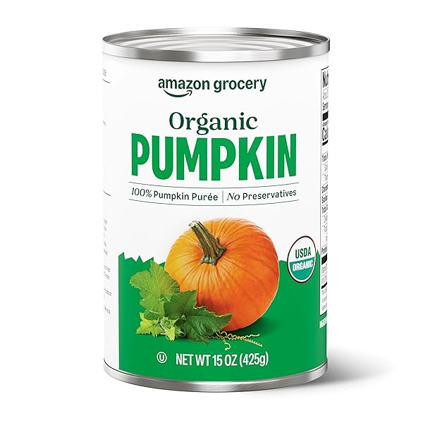 AMAZON GROCERY, ORGANIC PUMPKIN, 15 OZ (PREVIOUSLY HAPPY BELLY, PACKAGING MAY VARY)