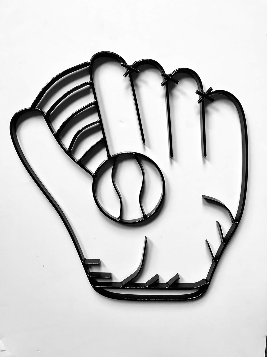 Amazon Com Baseball Glove Modern Black Rustic Metal Wall Art