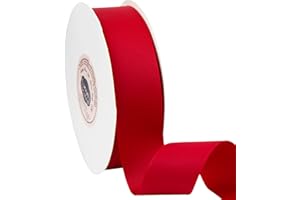 VATIN Red Grosgrain Ribbon, 1-1/2" x Continuous 50 Yards, Red Polyester Grosgrain Ribbon,Use for Bows DIY Hair Accessories, Gift Wrapping, Craft and Sewing