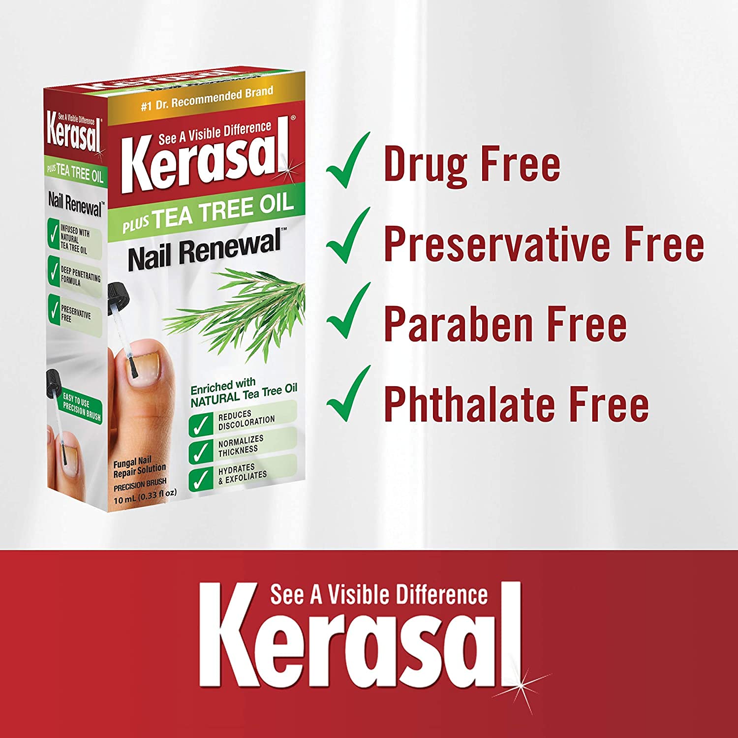 Kerasal Renewal Nail Repair Solution with Tea Tree Oil for Discolored and Damaged Nails, 0.33 Oz (Pack of 1) - Image 3