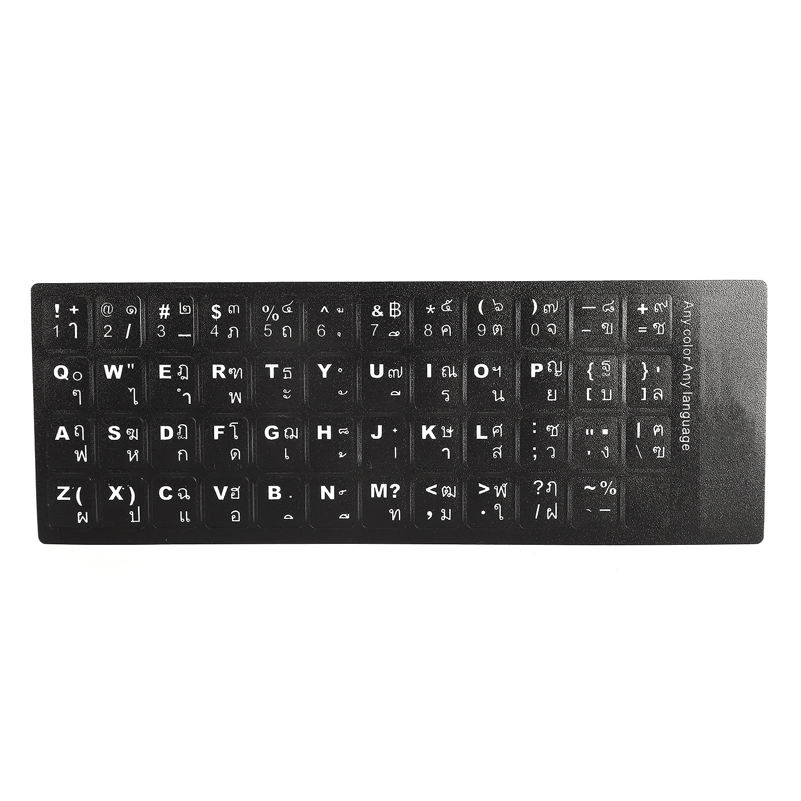 Universal Replacement English Thai Keyboard Stickers for 10-17 Inch Laptops Desktops - Black & White Design Durable Computer Keyboard Covers Easy Application for Notebook Keyboards