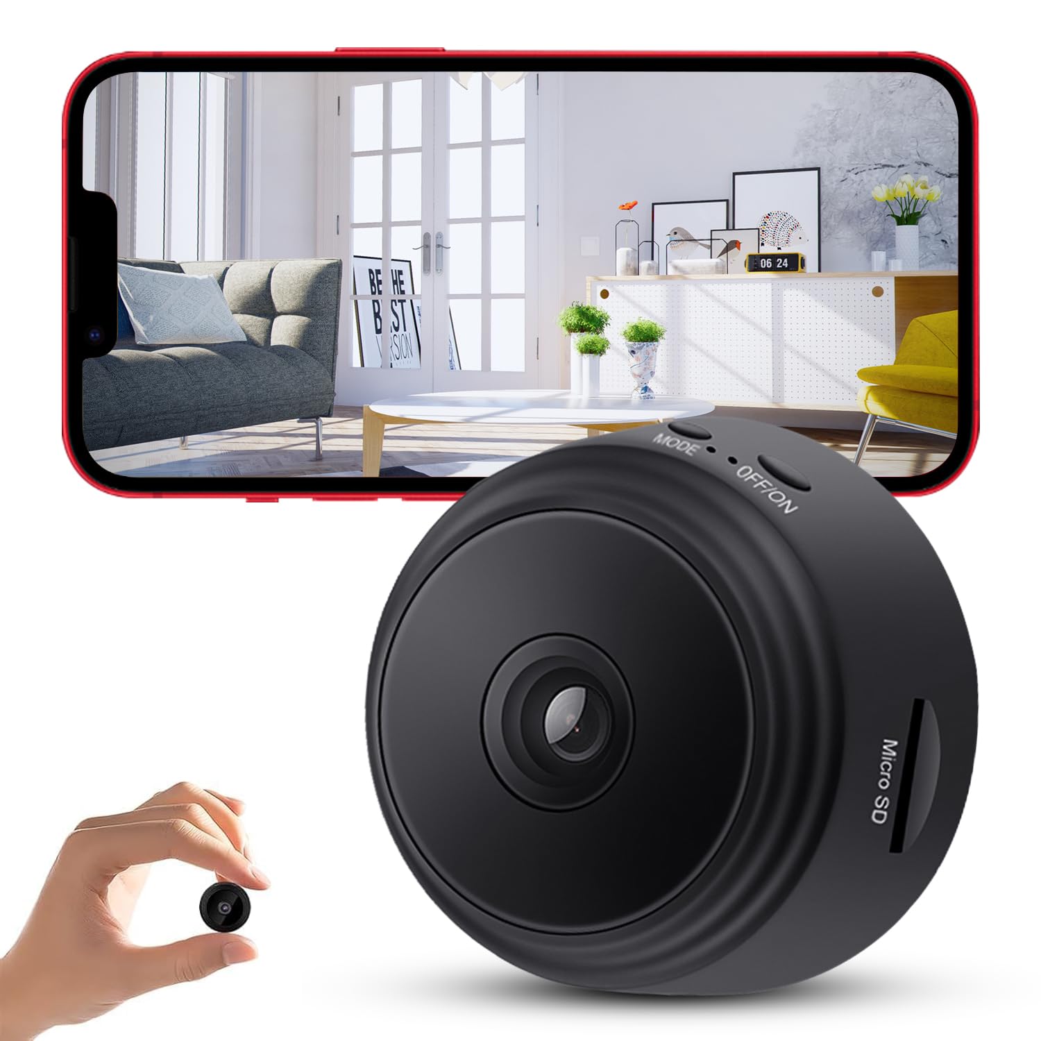 Photo 1 of Hidden Camera,1080P HD WiFi Camera - Mini Nanny Cam with Night Vision & Motion Detection - Indoor/Outdoor Wireless Security Spy Cameras for Home, Car, Baby & Pet Monitoring