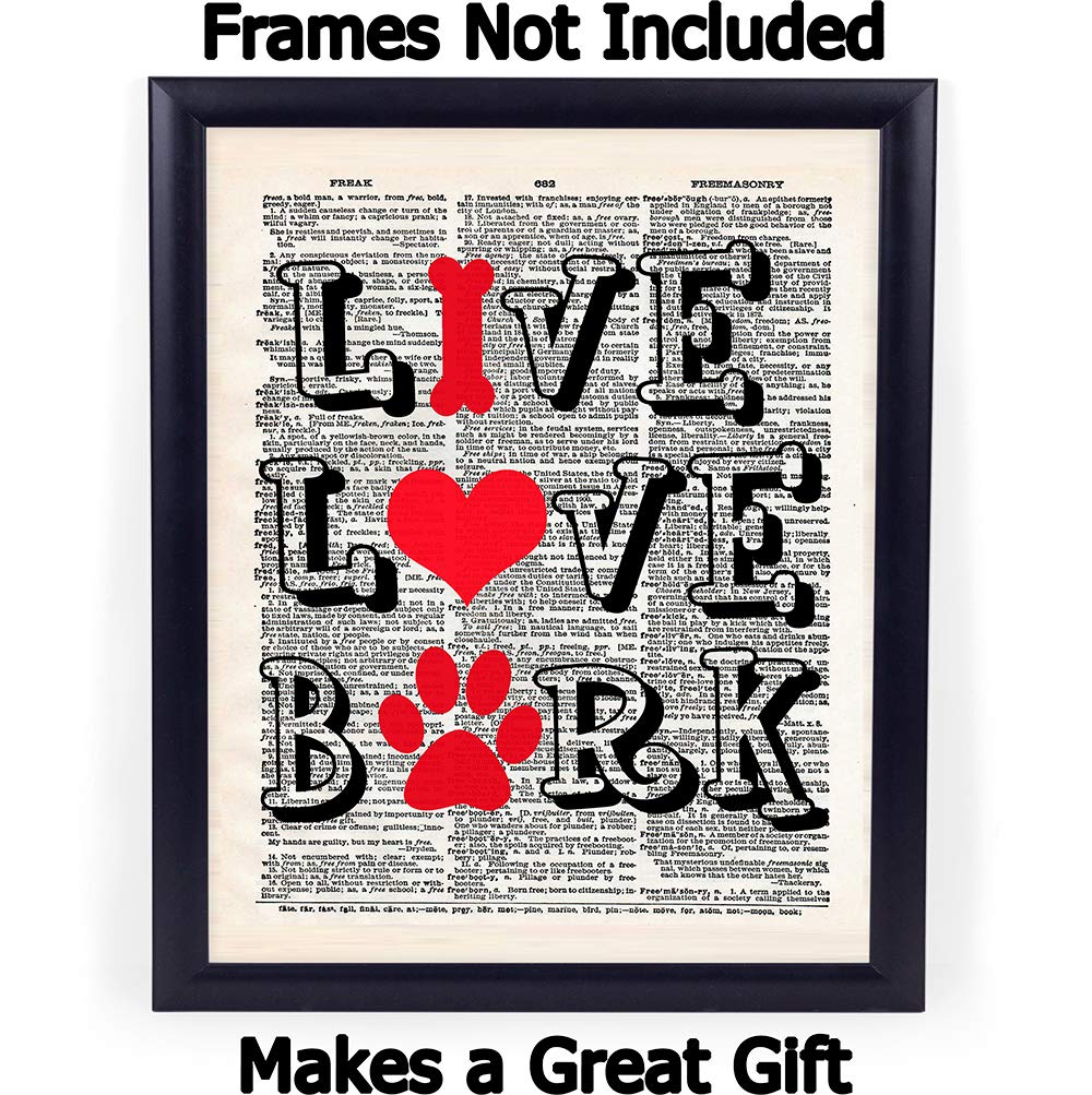 Online Sale Casi Art Live Love Bark Paw Print 8x10 Un Framed Print Set On Upcycled Vintage Style Dictionarypage Ideal For Dog Lovers Posters Prints Just Buy It Fatsrestaurants Com