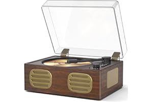 MANGOSTAN CD Player Portable, Retro CD Player with HiFi Speakers, Bluetooth Input/Output, Rechargeable Small CD Players for Home with LED Screen Display, USB Playback, AUX-in, Headphone Jack, Walnut