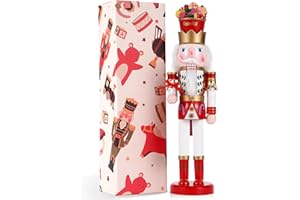 Tpudn Christmas Decorations Nutcracker Ornament,15 inch Wooden Traditional Nutcracker,Festive Collectible Christmas Nutcracker Party Tabletop Thanksgiving Decor(Candy