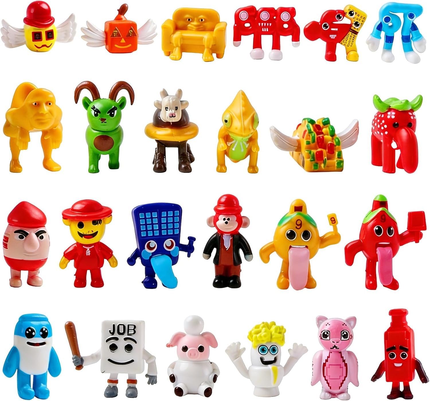 24Pcs Steal a Brainrot Action Figures, Brainrot 67 Toys Los Tralaleritos Dolls, Brainrot Cake Toppers for Fans Gifts Party Decor