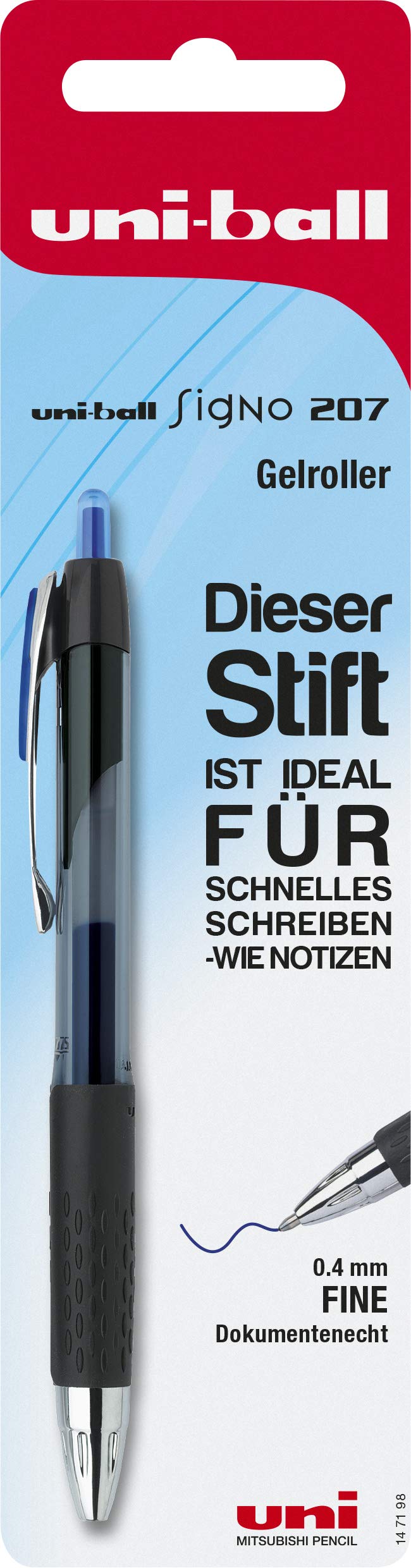 uni-ball 147198 0.4 mm "Signo 207" Gel Pen - Blue