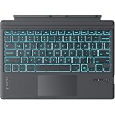 Inateck Keyboard for Surface Pro, Trackpad, Backlit | For Surface Pro 7/7+/6/5/4, Bluetooth 5.3, 7-Color Backlight, Gray