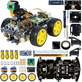 LAFVIN 4WD Smart Car Kit for Raspberry Pi 5 4 B 3 B+ B A+,Line Tracking,Face Tracking,Obstacle Avoidance,with Tutorial(Without Raspberry Pi)