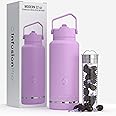 Infusion Pro Fruit Infuser Water Bottle with Straw Lid (32 oz) Stainless Steel Vacuum Insulated : 50 Recipe Fruit Infusion eBook : More Flavor : Easy Cleaning : Great Gift