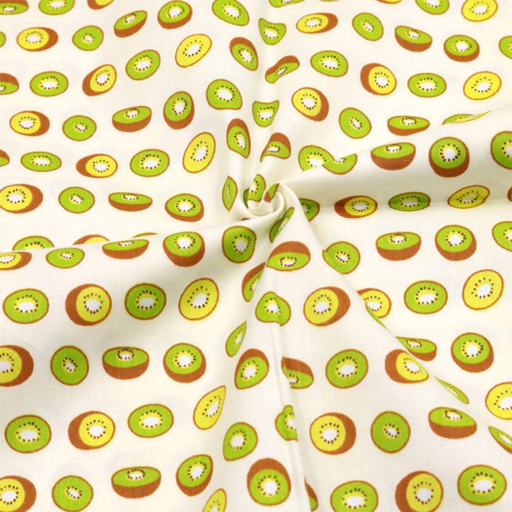 Fruit Kiwi Print Cotton Fabric by The Yard, 100% Cotton, 39" x 63" (1.09 x1.75 Yards)