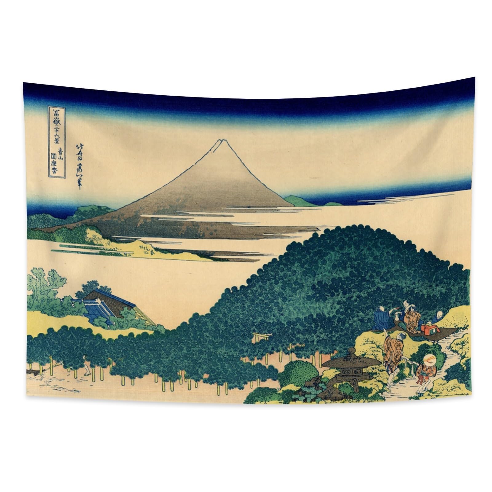 YONGFOTO 100x70cm Ukiyo-e Tapestry Mount Fuji 36 Views Room Wall Hanging the Coast of Seven Leagues in Kamakura Landscape Wall Art Japanese Traditional Painting Toyo Style Tapestries