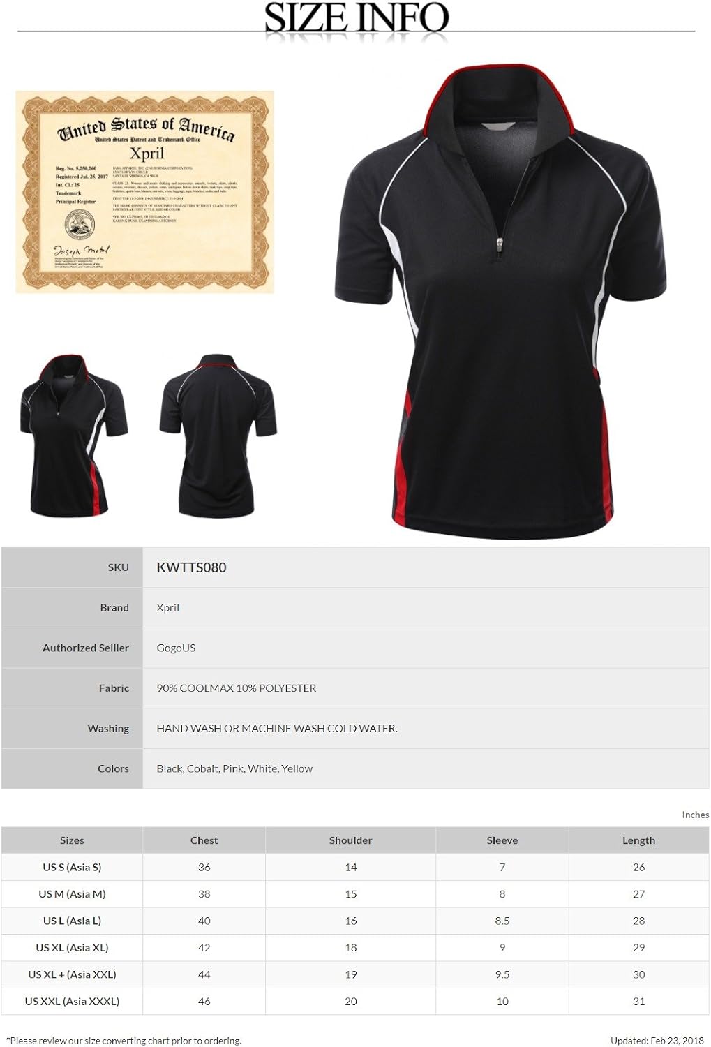 Women's Coolmax 2 Tone Collar Zipup Polo T-Shirt at  Women’s Clothing store