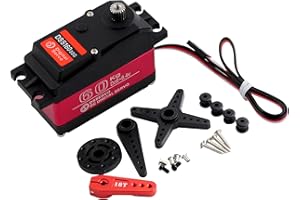 Wishiot DS5160SSG 60kg Servo RC Digital Servo DC6-8.4V Metal Gear Large Torque High Speed IP67 Waterproof Servo 270 Degree with 18T Aluminum Servo Arm for Crawler Baja Cars Robotics DIY Projects