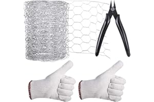 Aboofx Chicken Wire for Craft, 118 x 4 inch Floral Chicken Wire Net, Hexagonal Chicken Wire for Garden Poultry, with One Mini Cutting Pliers and 1 Pair Gloves