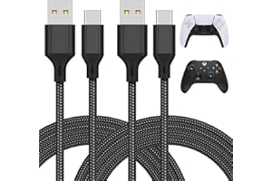 Charging Cable for Switch 2/PS5/ for PS5 Pro Controller, 2Pack 10FT Fast Charging USB Type C Charger Cord for PlayStation 5/X
