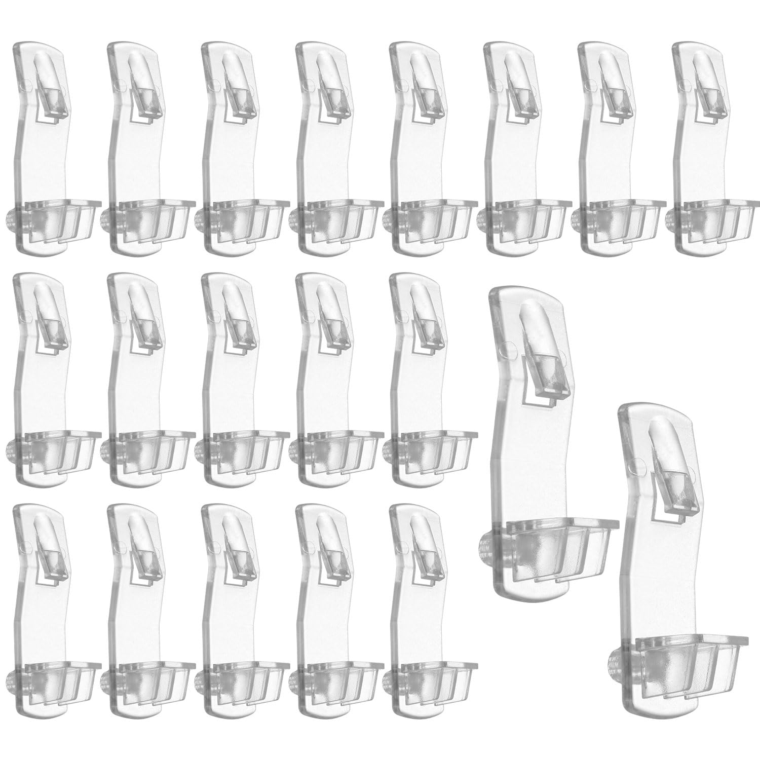 Photo 1 of 20pcs Self Locking Shelf Support Pegs, Clear Plastic Shelf Pins Self-Locking Bracket Clips Replacement Shelf Pegs Shelving Pegs for 1/4in Diameter Holes & 0.79in Shelves Furniture Kitchen Cabinet