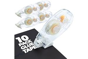 M&G 10 Pack Double Sided Glue Tape Roller, 80M/262 FT Scrapbook Tape Supplies, Glue Tape Double-Sided Adhesive Tape Runner for Scrapbooking School Office Home Journaling Supplies