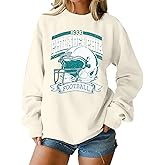 MOUSYA Football Sweatshirts Women Game Day Sweatshirt Game Day Fan Gift Long Sleeve Tops