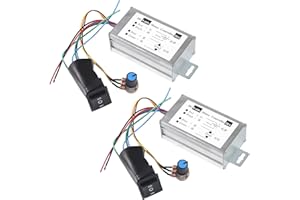 COLIAO 2pcs DC Motor Speed Controller, Brush Motor Driver Controls Module DC 9V-60V 12V 24V 36V 48V 60V Motor Pulse Width Modulator Regulator 20A 1200W PWM Monitor Dimmer Governor with Switch & Knob