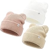 Baby Beanie Winter Knit Hat with Bear Ear for Infant Toddler Boys Girls Children Soft Knitted Hat Skull Cap