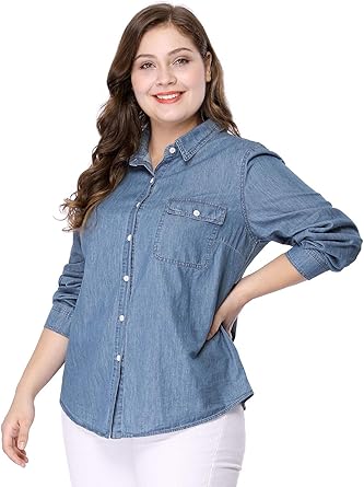 denim plus size shirt