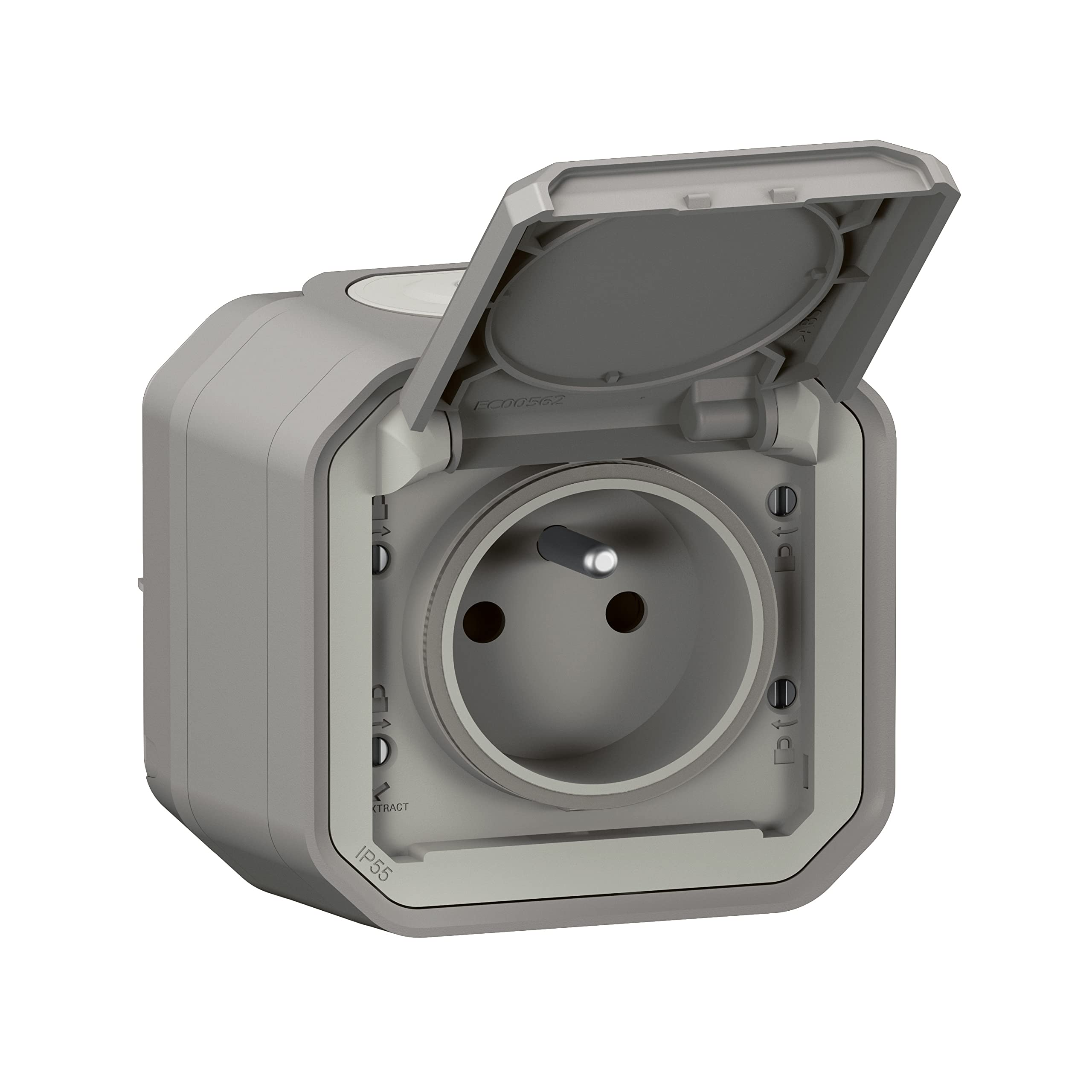 Legrand - Control for double switch or toggle switch 10 A or slider 10 A waterproof Plexo complete for mounting in grey surface-mounting