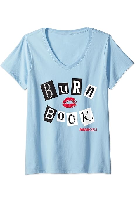 Amazon.com: Womens Mean Girls - The Burn Book V-Neck T-Shirt