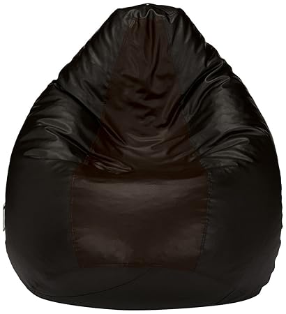 Amazon Brand - Solimo XXXL Bean Bag Cover Without Beans (Black and Brown)
