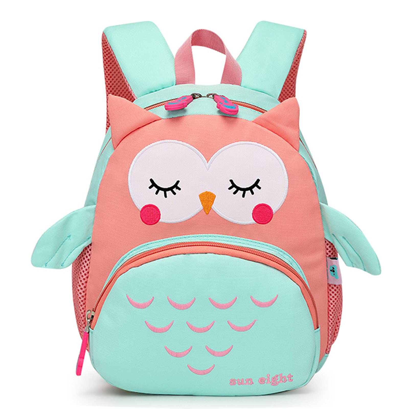 Bluesaly Kids Backpack Toddler Kids School Bag Racksack Waterproof Breathable Girls Cute Cartoon Animal Baby Nursery Travel Bag with Chest Clip for Preschool Kindergarten (Owl)