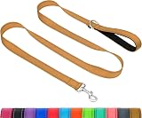 Taglory Dog Leads for Small Medium Dogs 2 cm Wide 1.2 m Tan Reflective view 1