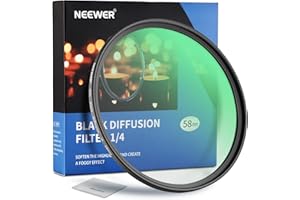 NEEWER 58mm Black Diffusion 1/4 Filter Mist Dreamy Cinematic Effect Filter Ultra Slim Water Repellent Scratch Resistant HD Op